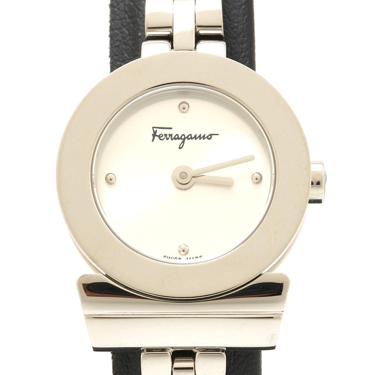 【半年間保証】Salvatore Ferragamo サルヴァトーレ フェラガモ ガンチーニ ウォッチ FBF010016 SS シルバー文字盤 クォーツ 腕時計拍卖