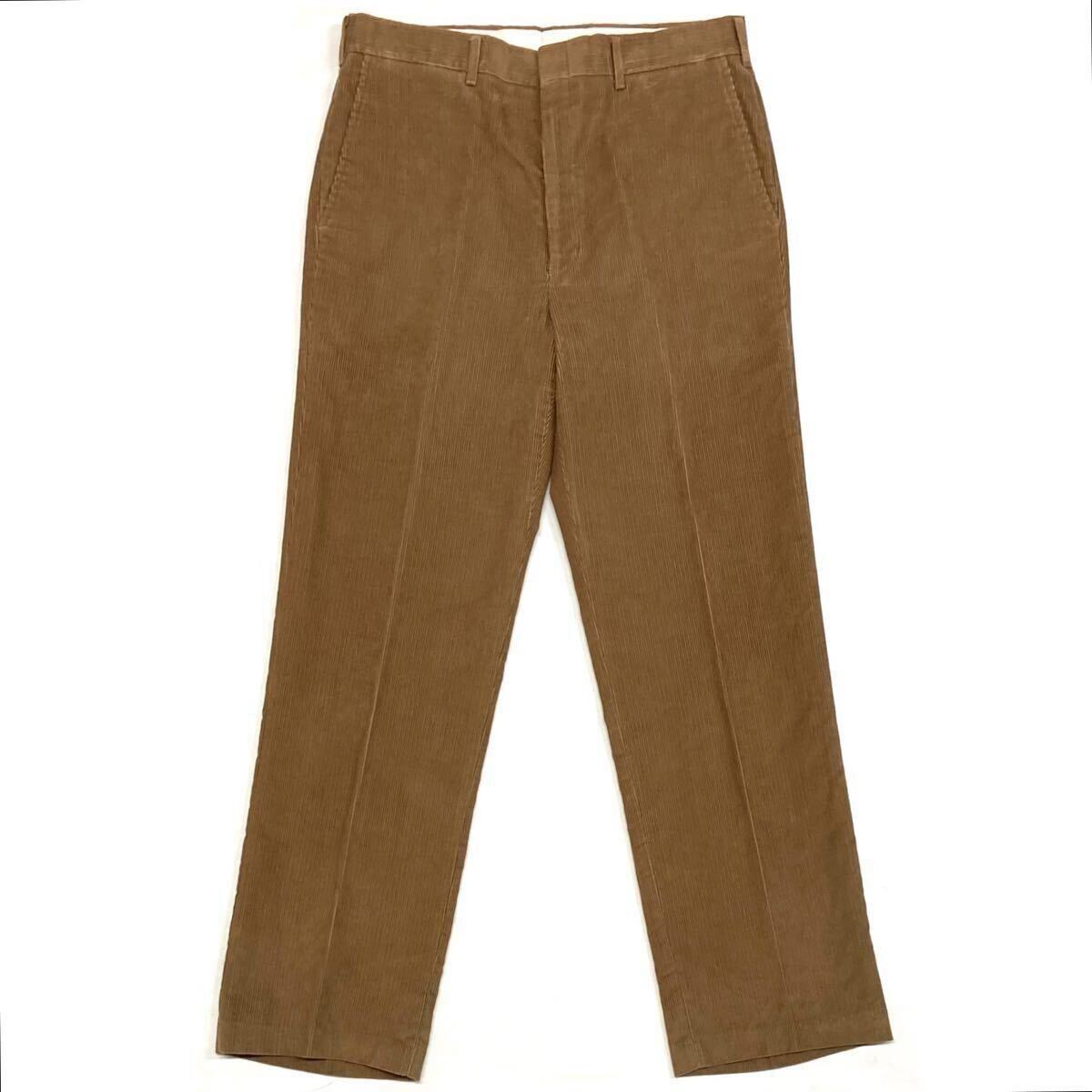 80s〜90s【HAGGAR】コーデュロイ ワイドテーパード スラックス W34 L31 USA製 ライトブラウン ヴィンテージ アメリカ古着/ハガー パンツ拍卖
