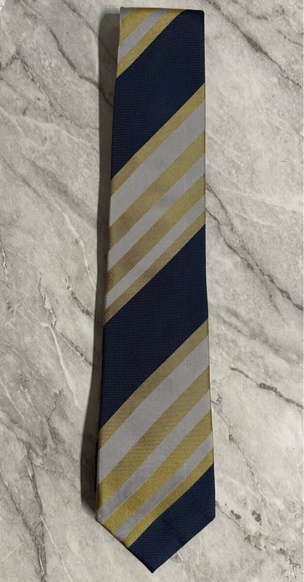 ビームスエフ ストライプ レジメンタル ハンドメイド シルク 100% ネクタイ拍卖