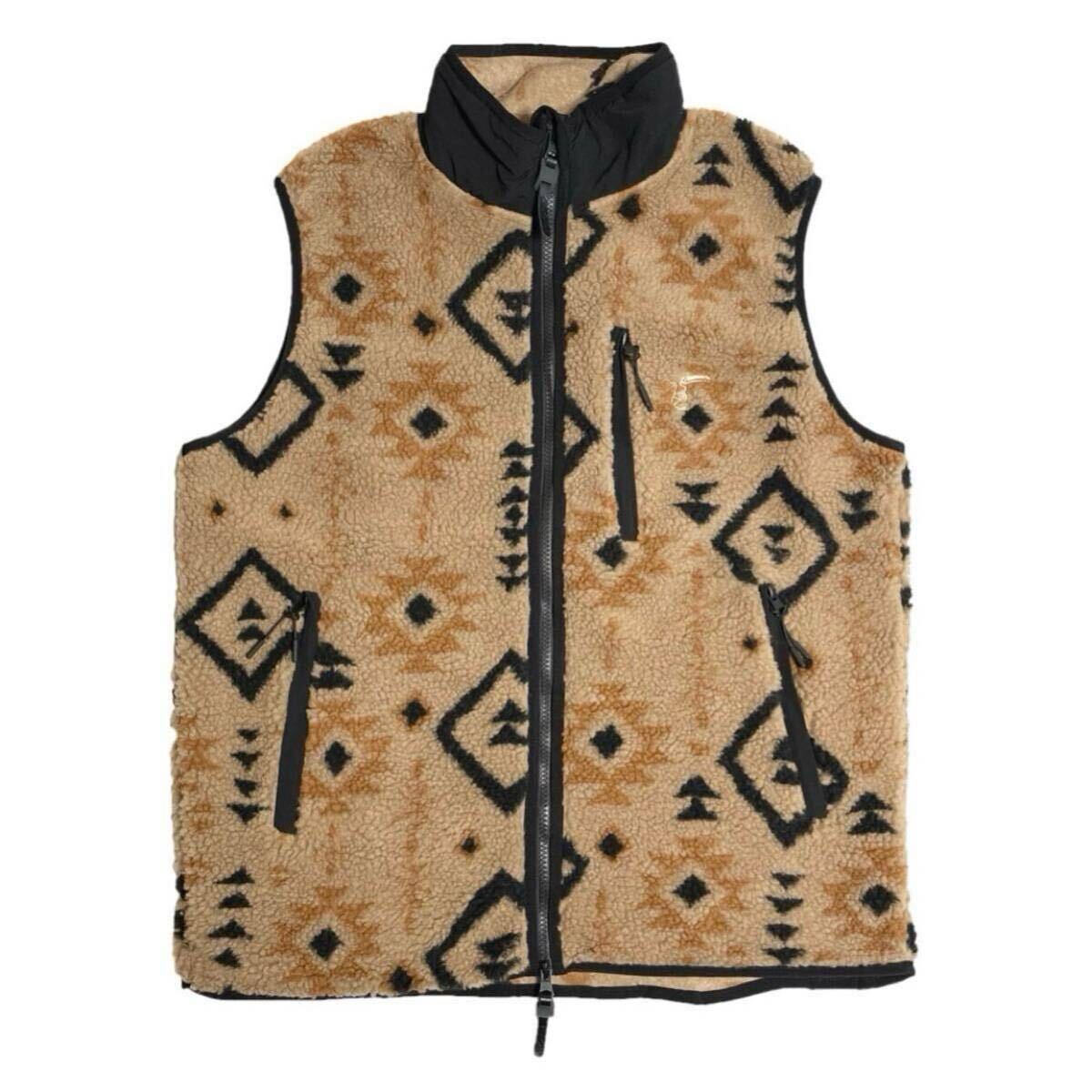 新品 2024年AWモデル TOOCO ネイティブ柄フリースベスト UXMAL CAMEL XLサイズ トーコ キャメル ボア S~XLサイズ展開拍卖