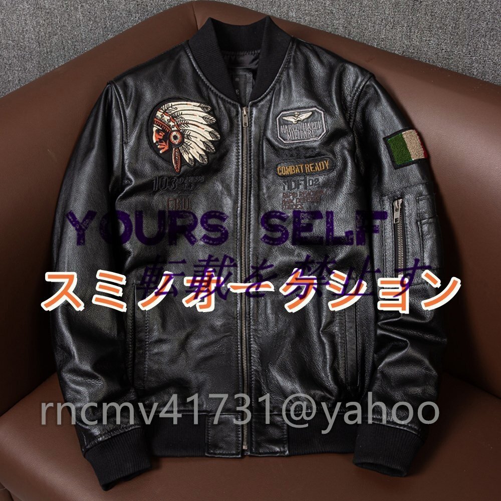 牛革 プロテクター カウハイド 革ジャン 本革 ライダース レザージャケット メンズファッション 機関車 アメカジ S~5XL拍卖