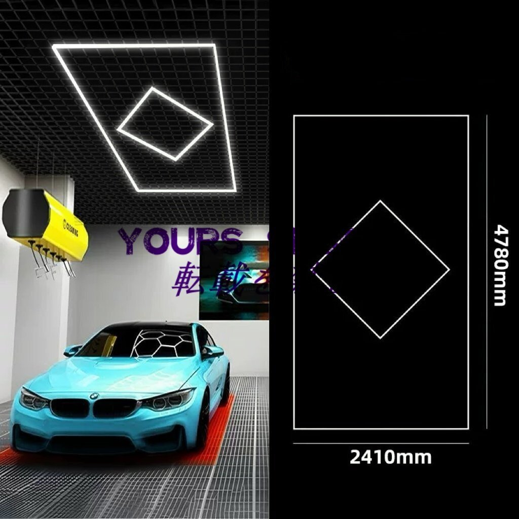 ガレージ用LEDライト 洗車室 天井用 LEDショップライト ホワイトボーダー付き PCプラスチック製 IP54防水 AC 100-240V (G)拍卖