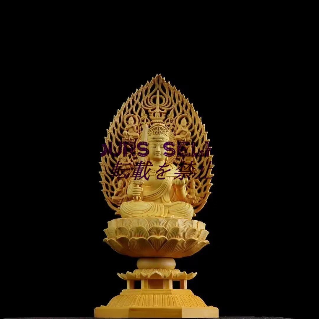 極上品 文殊菩薩 普賢菩薩 木工細工 美術品 精密彫刻 仏教美術 彫刻工芸品拍卖