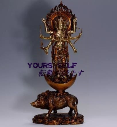 dsdsad仏像【摩利支天立像】 真鍮製 (総高56cm、幅23cm、奥行き14cm) 守護神 仏像 フィギュア 諸天神 銅器拍卖