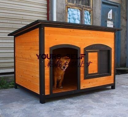 新入荷☆高品質 犬小屋 ドッグハウス 室外 屋外 中型犬 大型犬 木製 ペット 犬 ログハウス 庭 屋根付き ロッジ犬舎 110*80*81cm拍卖
