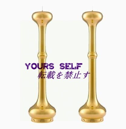 密教法具 寺院用仏具 大型 寛通型 五具足 三具足 火立1対 9寸 仏教工芸品 磨き仕上げ 真鍮製拍卖