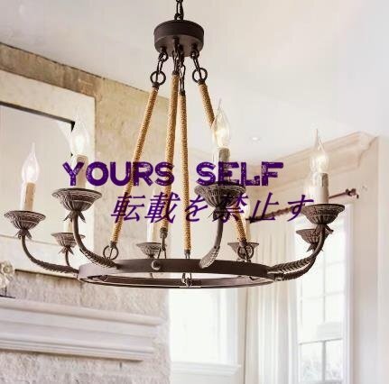 ヴィンテージ麻ロープホイールパーソナライズされたシャンデリア工業用キャンドルホルダーライト高さ調節可能な拍卖