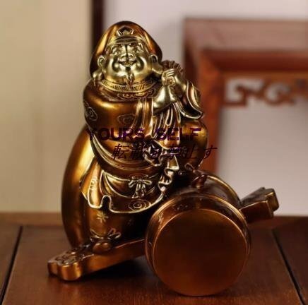 仏像 大黒天 子 真鍮材質 開運招福七福神 総高20.5cm拍卖