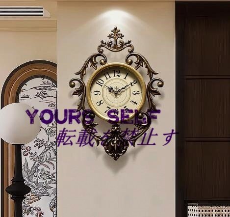 新入荷☆ ヨーロッパ式 応接間 壁掛け時計 静音 飾り物 壁掛け時計 創意 ファクション 簡約 復古 豪華 時計拍卖