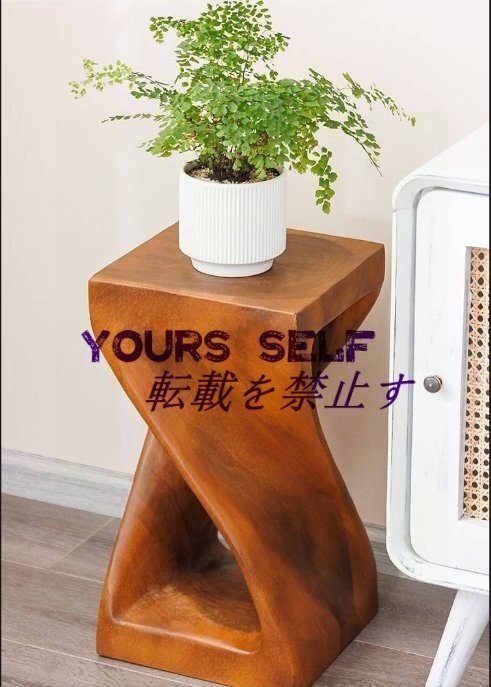 極美品★多機能 アンティーク調 レトロ チーク 木製 椅子 花台 家庭用拍卖