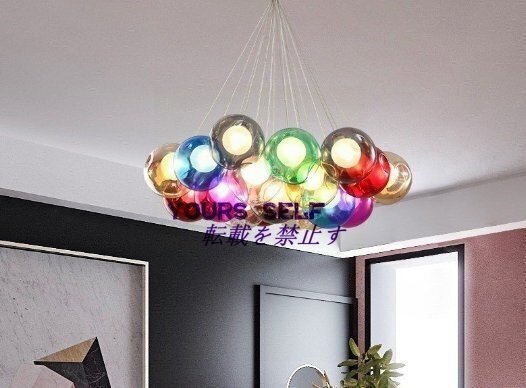 強力推薦 シャンデリア 照明 透明 ガラスボール ペンダントライト LED電球対応 シャンデリア LEDランプ 19灯 12畳 16畳拍卖