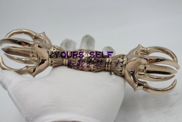 極上品 「密教法具 寺院用仏具」四大明王 五鈷杵 銅製 磨き仕上げ 22cm拍卖