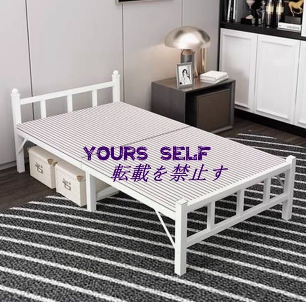 折りたたみベッド コンパクト シングルベッド パイプベッド 組立不要 簡易ベッド ベッドマット マットレス付 通気性 (幅90cm) U229拍卖