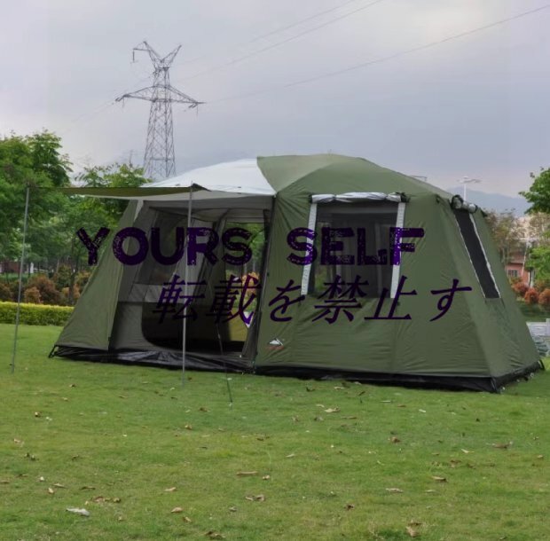 8人以上 大型テント 2つのベッドルームと1つのリビングルーム アウトドア キャンプ キャンプ ピクニック 防雨 防風拍卖