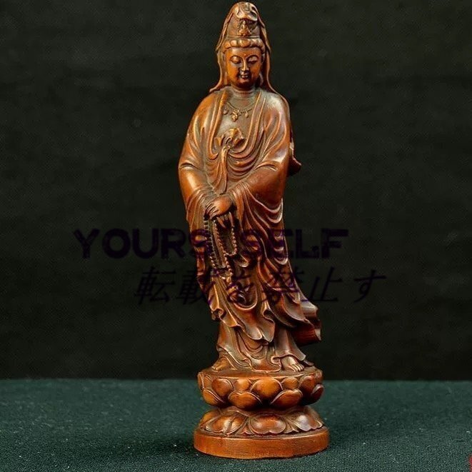 持珠観音 観音菩薩 観音像 置物 仏教美術 木彫仏像 仏師彫り 開運厄除拍卖