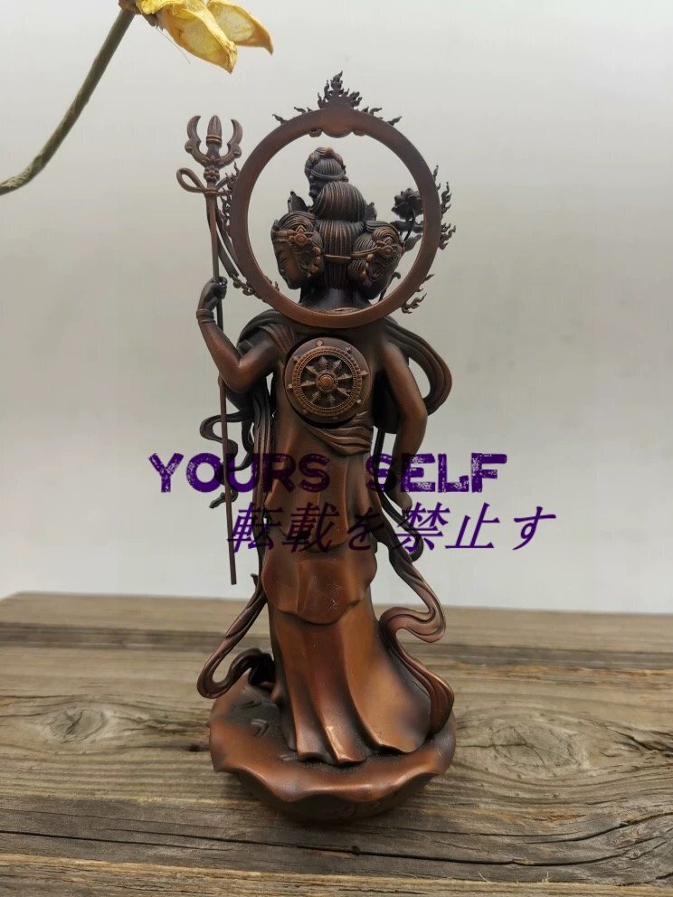 仏像 梵天(ぼんてん) 15.5cm ブロンズ像 仏像 フィギュア 金運 上昇願い好運呼び込む 開運縁起物・幸運置物 銅器拍卖
