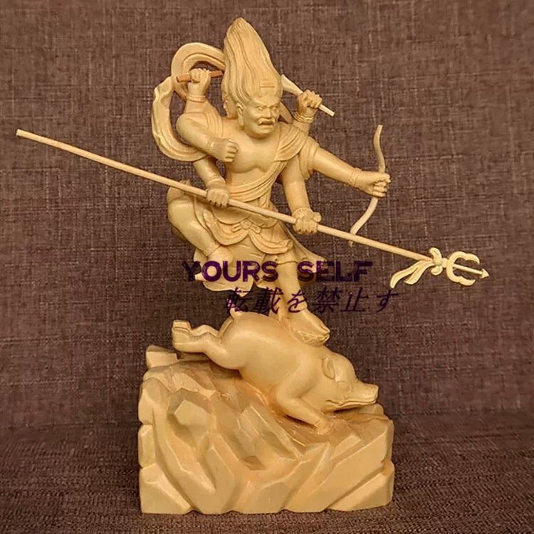 摩利支天 仏教工芸品 木彫仏教 精密彫刻 極上品 仏師で仕上げ品 拍卖