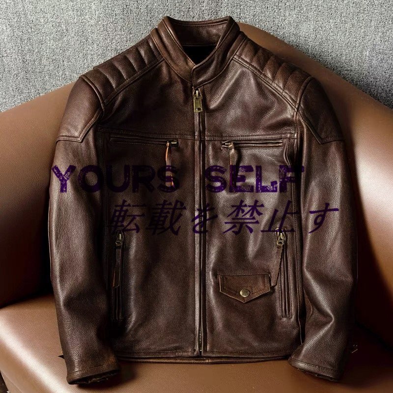 レザージャケット メンズ ハレージャケット バイクジャケット ライダース 高級牛革 本革 革ジャン S~5XL拍卖