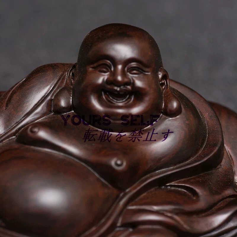 布袋様 七福神 布袋 置物 布袋尊 木彫り 彫刻 天然木拍卖