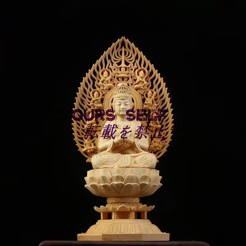 ★仏像★ 普賢菩薩・文殊菩薩 木彫り 彫刻工芸品拍卖