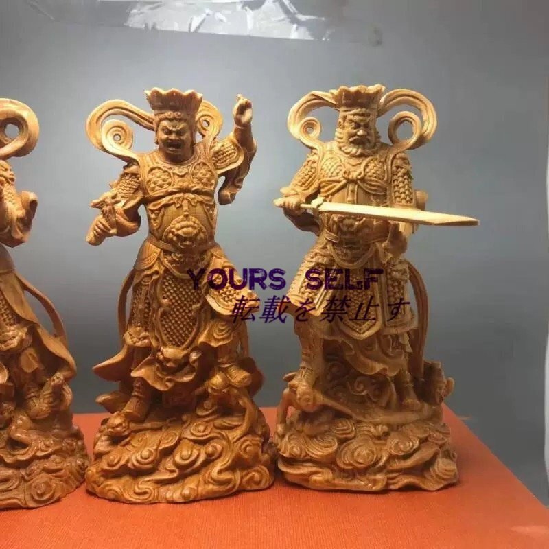 仏像 四天王立像 四天王 四天王像 置物 木彫 精密彫刻 精密細工 鎮宅辟邪拍卖