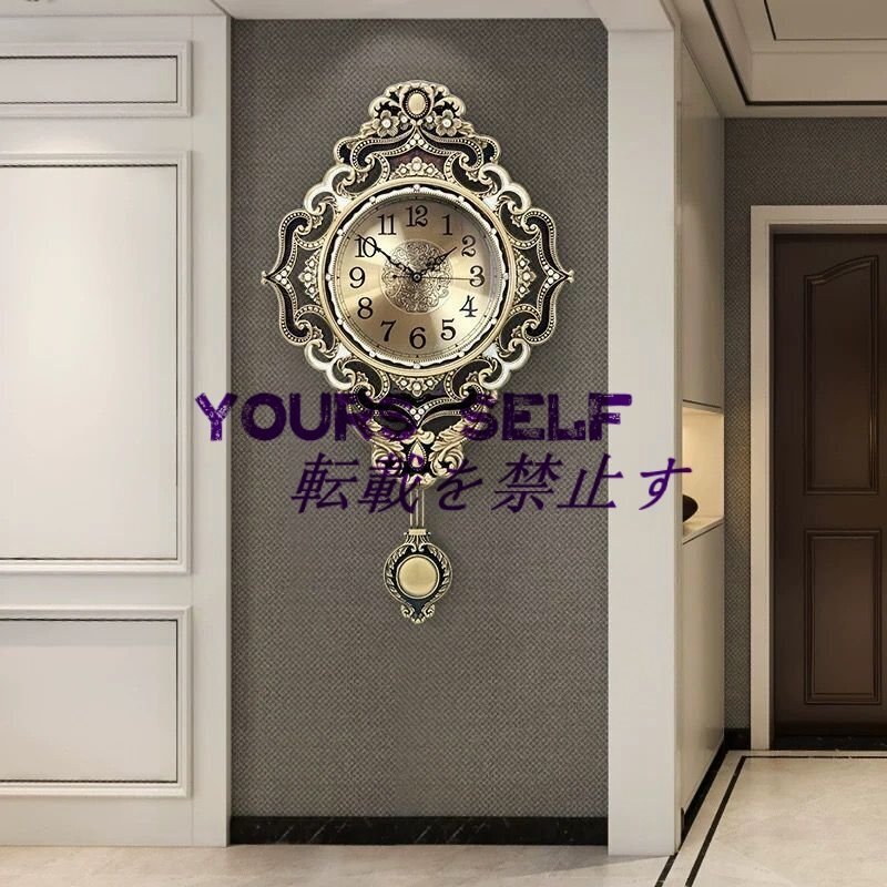 銅製 壁掛け時計 振り子時計 アメリカ式 別荘 ミュート 家庭用 応接間 超ユニック拍卖