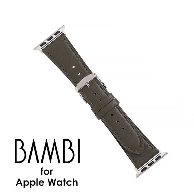 ■▲送料無料【BAMBI/バンビ】BAMBI for AppleWatch アップルウォッチ用 バンド 38mm/40mm/41mm対応 グリーン 牛革 ウォッシャブル /BA7-GR拍卖