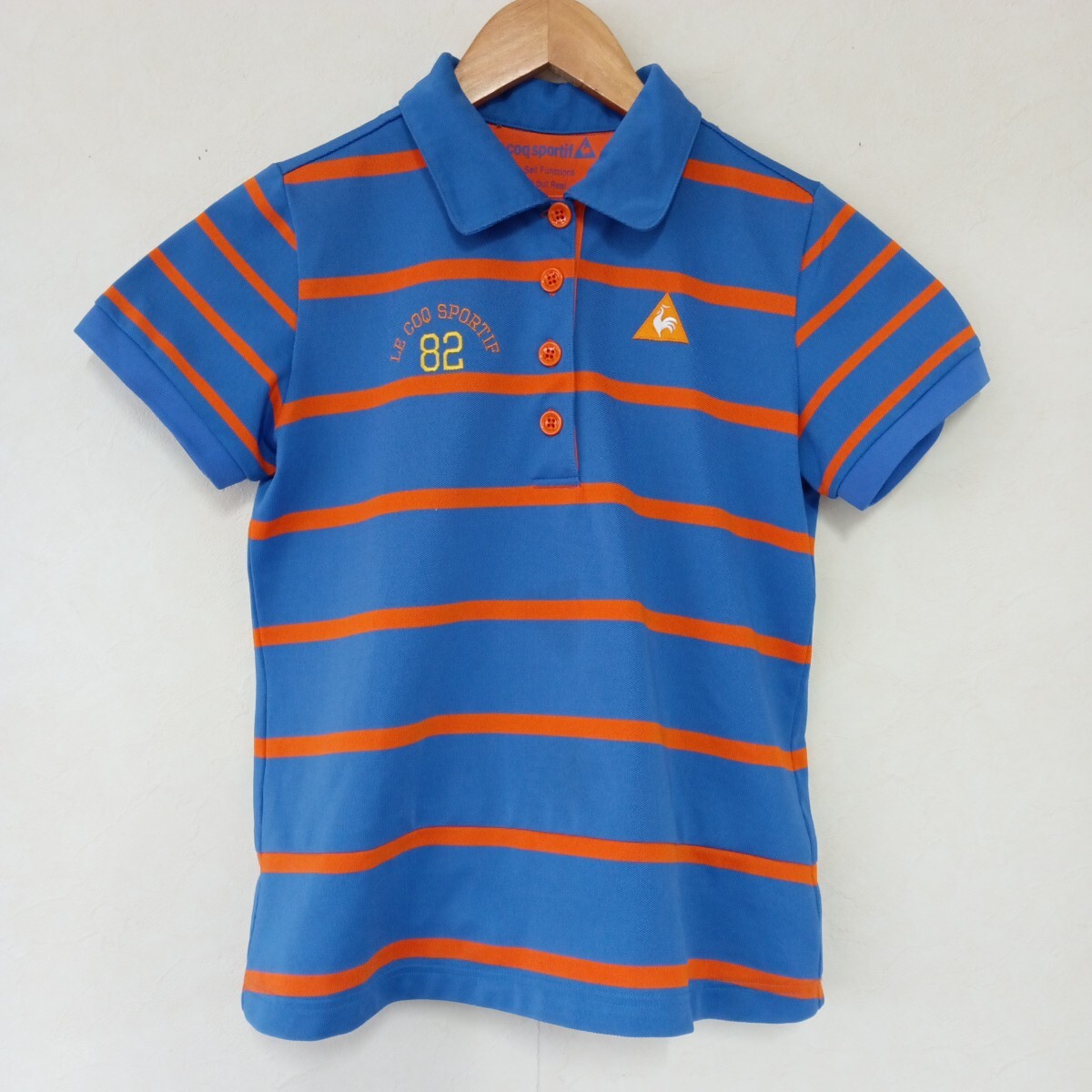 ★【古着】LE COQ SPORTIF(ルコック・スポルティフ) 半袖 ポロシャツ Lサイズ ボーダー柄拍卖