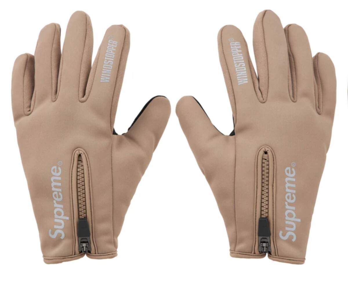 【新品】Supreme WINDSTOPPER Zip Gloves COLOR/STYLE:Taupe SIZE:Medium 拍卖