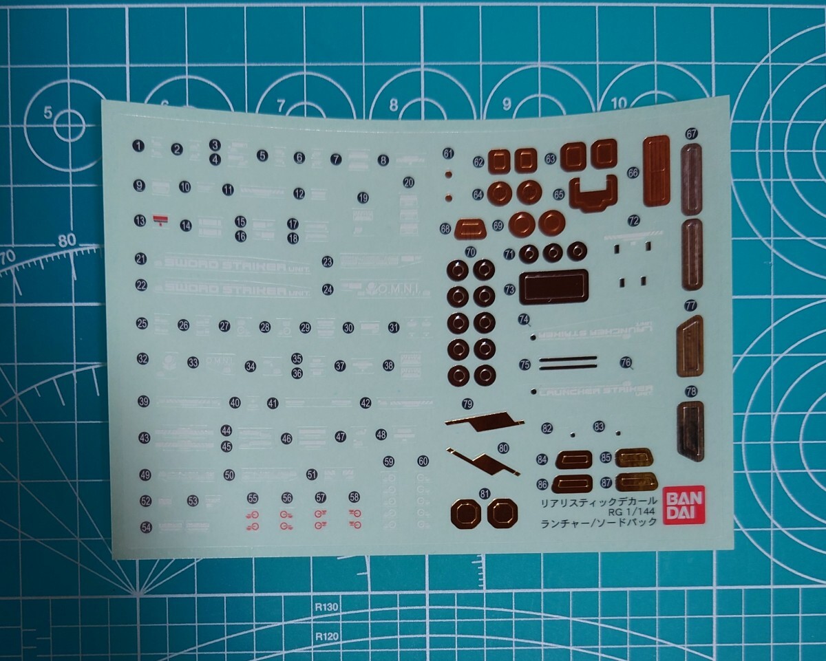 RG ランチャーソードパック ストライクガンダム ステッカー拍卖