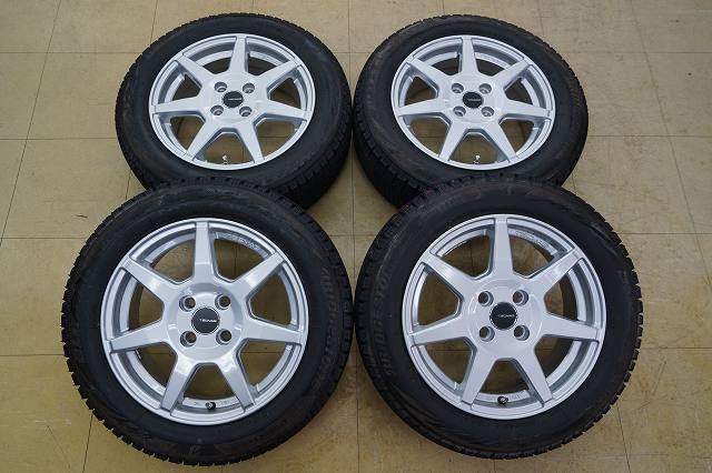 【バリ山 美品 中古 SET】165/65R15 185/60R15 ブリジストン VRX2 TECMAG 15 4H100 5.5J+38 6J+48 スマート フォーツー フォーフォー拍卖