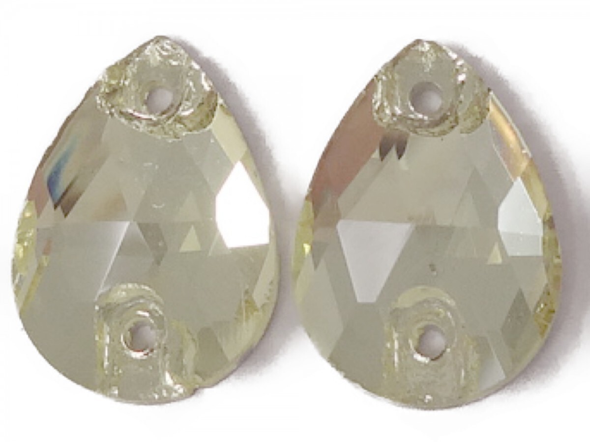 キラリ手芸部 No.6142手芸用ビジュー パーツ ソーオン ストーン(ガラスビーズ ラインストーン)黄色(イエロー)_1.4cm×1cm_9個入り拍卖