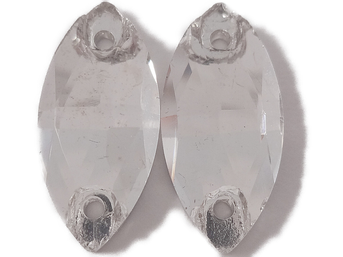 キラリ手芸部 No.3918-sビジュー パーツ 手芸用 ソーオン ストーン(ガラスビーズ ラインストーン)クリスタル_0.7cm×1.5cm_12個入り拍卖