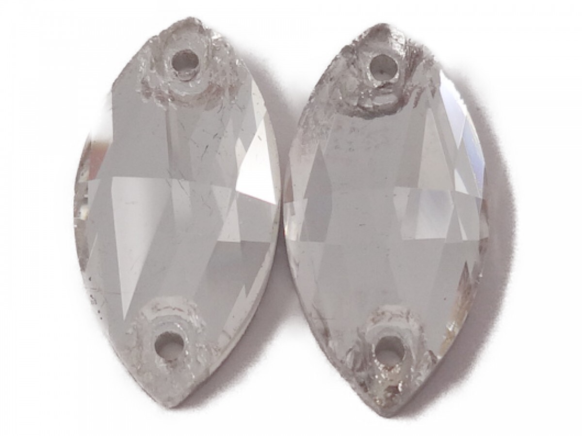 キラリ手芸部 No.6006-sビジュー パーツ 手芸用 ソーオン ストーン(ガラスビーズ ラインストーン)クリスタル_0.9cm×1.8cm_8個入り拍卖