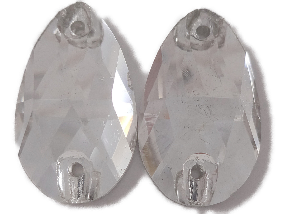 キラリ手芸部 No.6080-sビジュー パーツ 手芸用 ソーオン ストーン(ガラスビーズ ラインストーン)クリスタル_1.1cm×1.8cm_15個入り拍卖