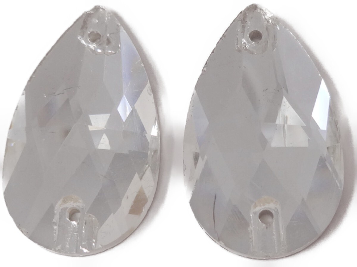 キラリ手芸部 No.6266手芸用ビジュー パーツ ソーオン ストーン(ガラスビーズ ラインストーン)クリスタル_1.7cm×2.8cm_6個入り拍卖