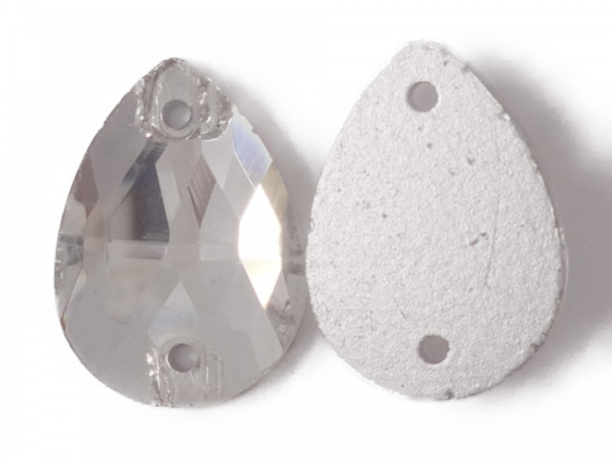 キラリ手芸部 No.6082-sビジュー パーツ 手芸用 ソーオン ストーン(ガラスビーズ ラインストーン)クリスタル_1.3cm×1.8cm_9個入り拍卖