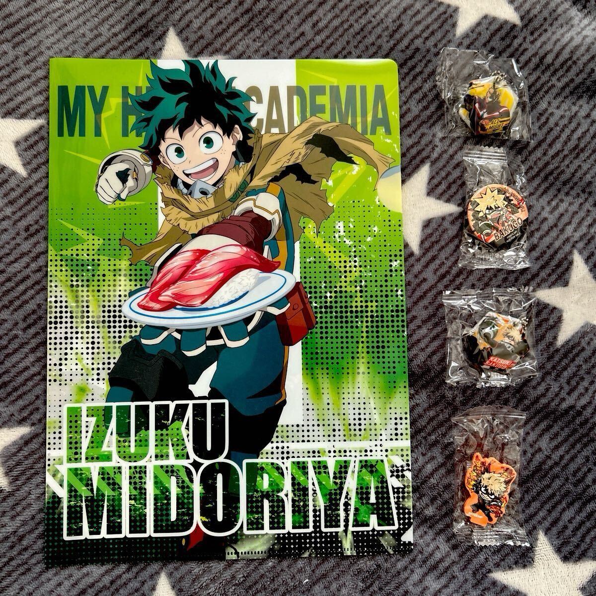 新品 未使用品 非売品 ヒロアカ クリアファイル 缶バッジ くら寿司 僕のヒーローアカデミア拍卖