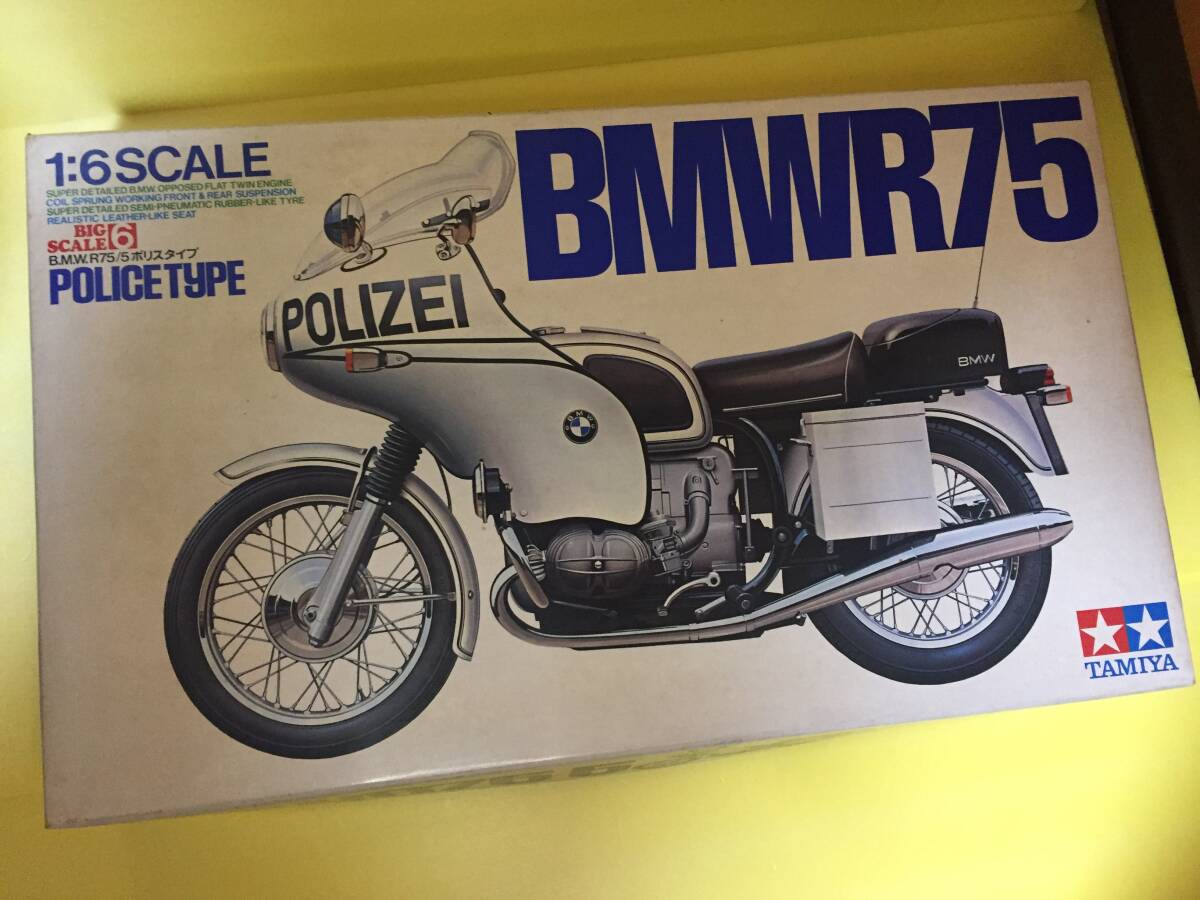 TAMIYA バイク プラモデル BMWR75 ポリスタイプ 1/6 ビッグスケール かなり古い玩具 未組立て袋未開封品 拍卖
