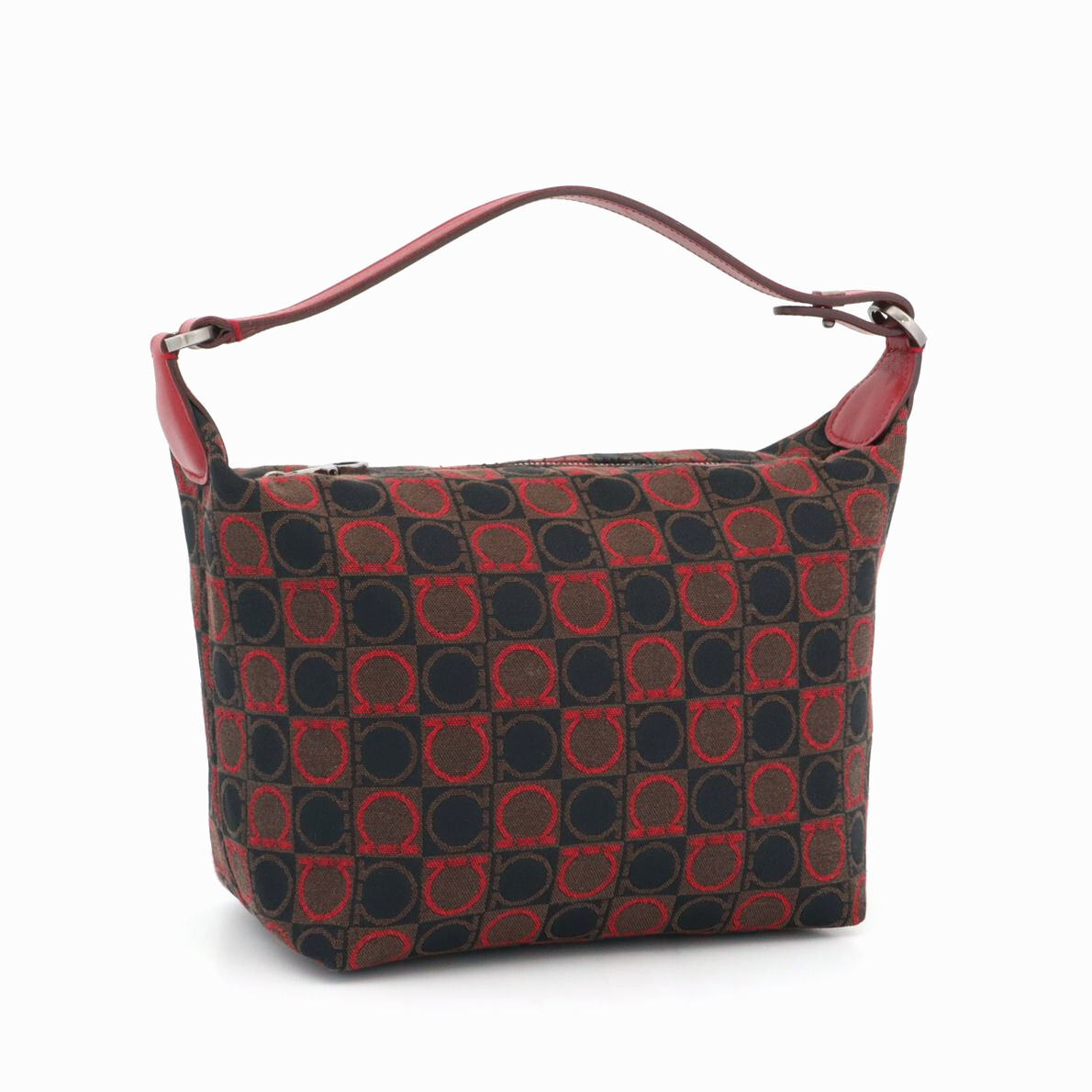 サルヴァトーレフェラガモ Salvatore Ferragamo ジャガード 総柄 ハンドバッグ ガンチーニ レディース キャンバス×レザー 3690拍卖