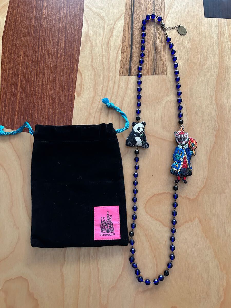 ネックレス H.P.FRANCE アッシュペーフランス) tamaoworld タマオワールド シノワキャット 猫 パンダ 大熊猫 ションマオ 刺繍拍卖