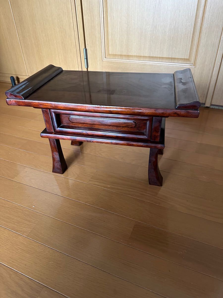 経机 紫檀調 16号 組み立て式 仏壇 仏具 仏壇用机 仏前机 お供え台 法事 法要 経卓拍卖