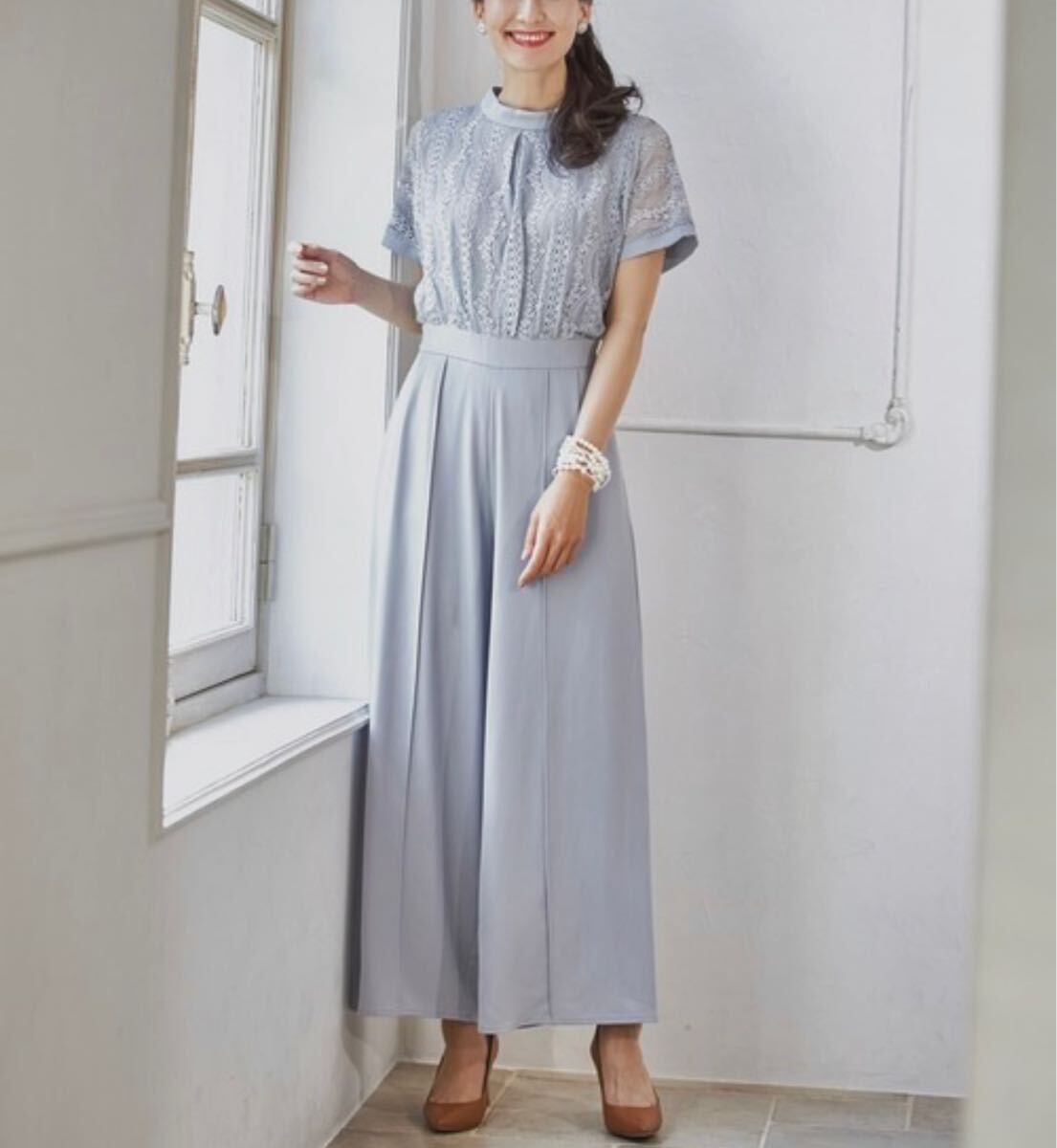 送料無料 DRESS PLUS ドレスプラス ジャンプスーツ パンツドレス ポケット付き 結婚式拍卖