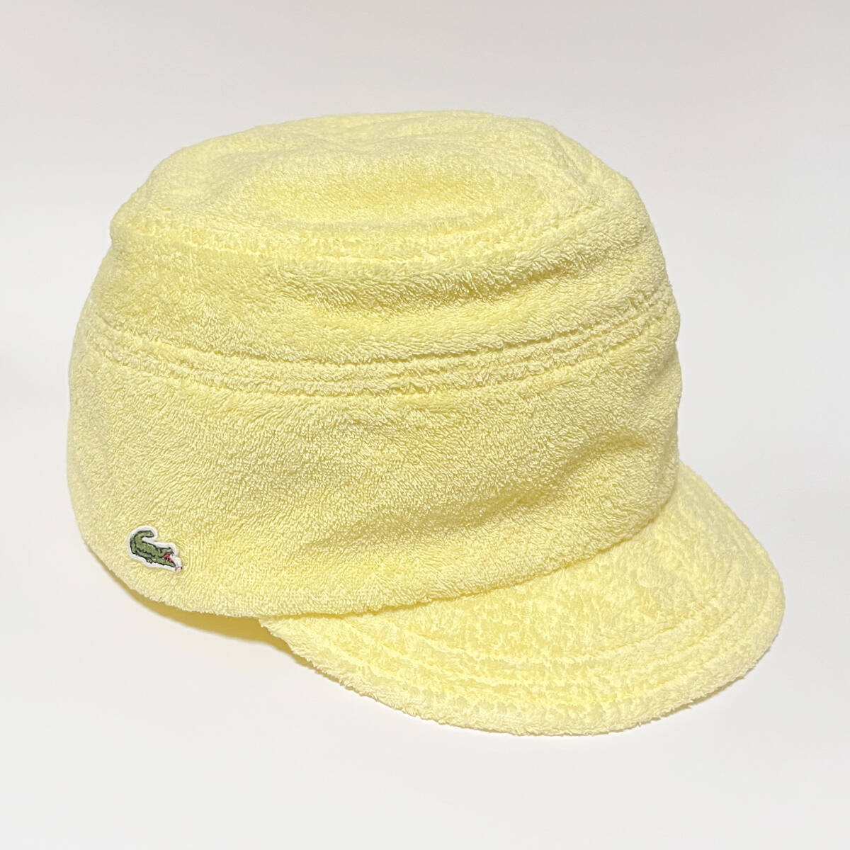 美品★LACOSTE ラコステ ハット 帽子 パイル地 タオル地 イエロー 日本製 57cm拍卖