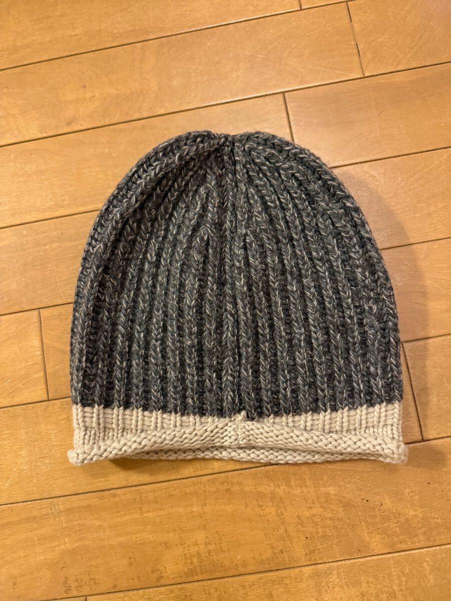 未使用 ジルサンダー jil sander カシミア ニット帽 ビーニー ニット キャップ cashmere グレー系 ジルサンダープラス拍卖