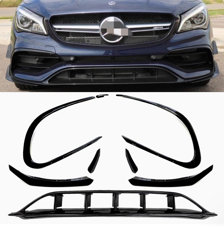 メルセデス ベンツ CLA C117 後期 2015-2019年 CLA200 220 フロントバンパーリップカバーベゼル カバー 8個セット 外装拍卖