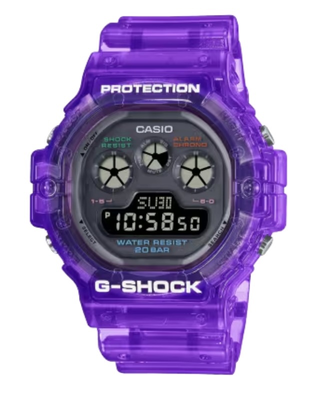 【未使用】CASIO G-SHOCK DW-5900JT-6JF 腕時計 カシオ Gショック 公式売切 JOYTOPIA シリーズ スケルトンカラー パープル Y0735拍卖