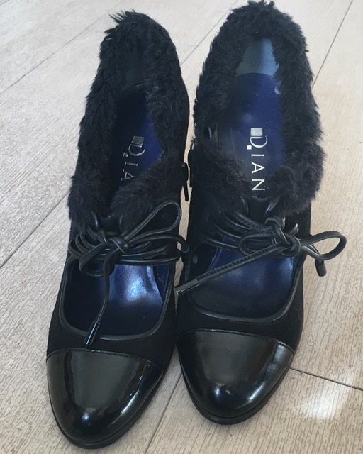 美品★DIANA ブラック ショートブーツ/ブーティ 23㎝拍卖