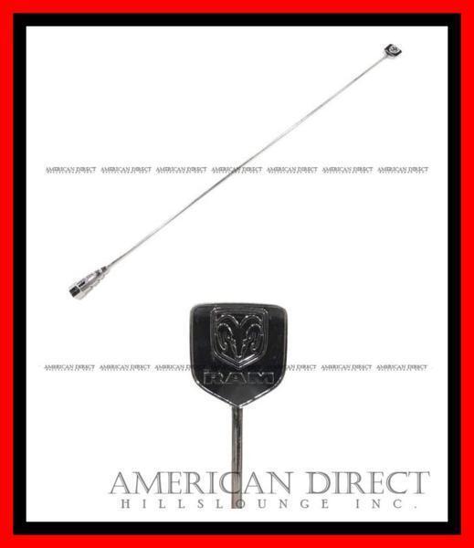 【ダッジ/汎用】クローム ビレット ショート アンテナ RAMロゴ 480mm デュランゴ ラム ピックアップ バン マグナム チャージャー ダコタ拍卖