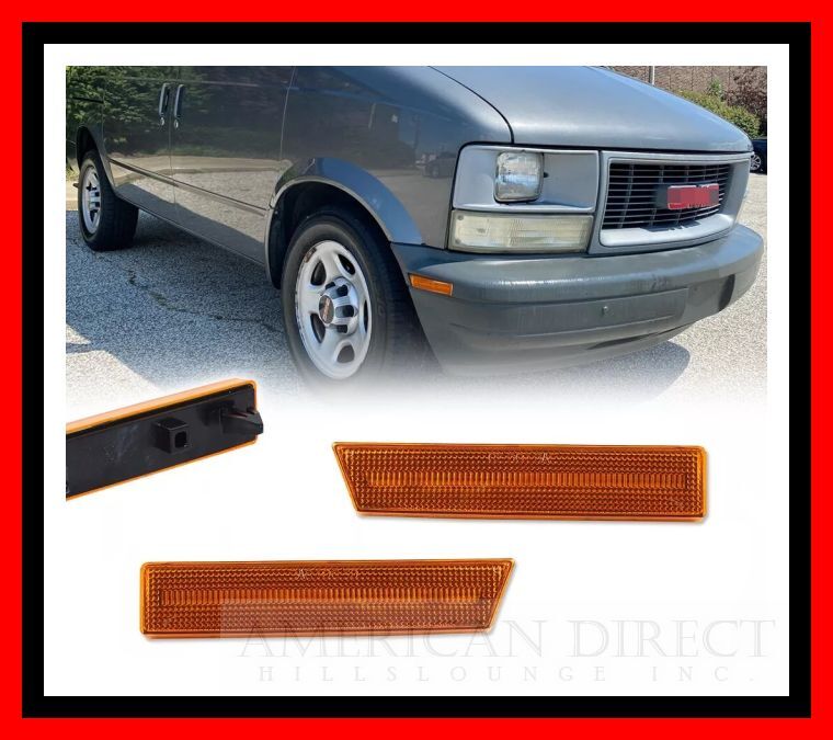 【クリスタルオレンジ】95-05y アストロ/サファリ フロント バンパーリフレクター 純正タイプ アンバー サイド マーカー 反射板 スペース拍卖